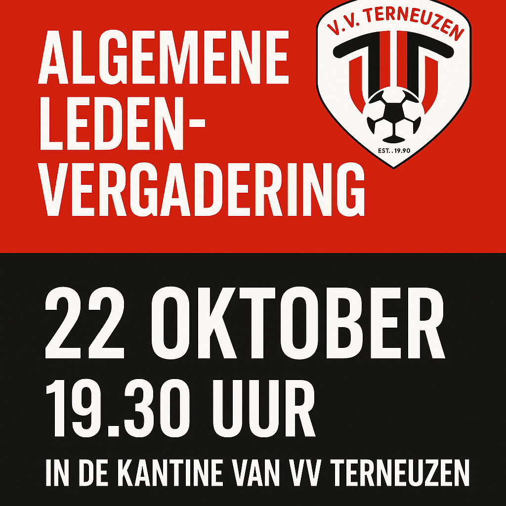 Algemene ledenvergadering VV Terneuzen (22-10-2025 / 19:30 uur)
